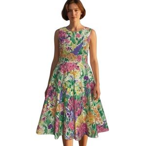 Vintage Floral Dress with Tulle Underskirt